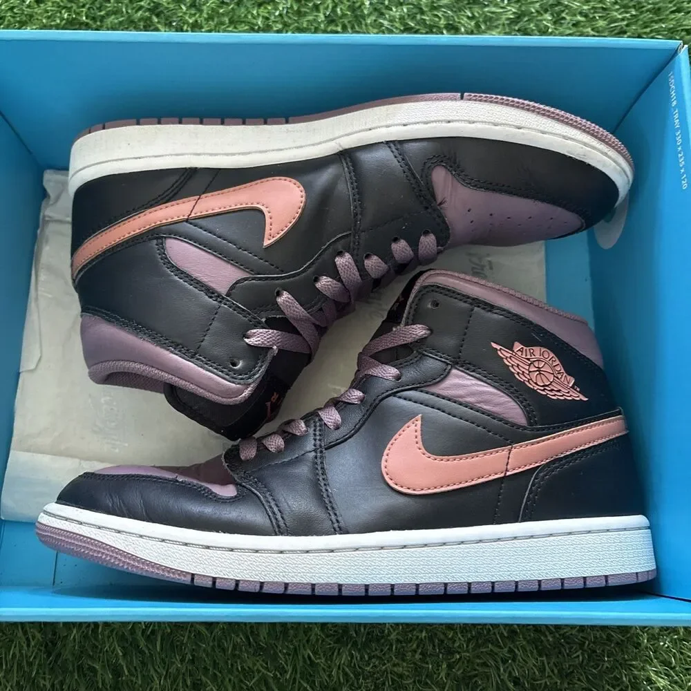 Nike Air Jordan 1 Mid SE ‘Black Sky J Mauve’ Sneaker FB9911-008 Men’s Size 8.5